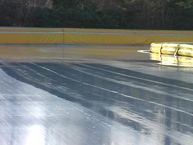 Skating on an ice rink in the Netherlands