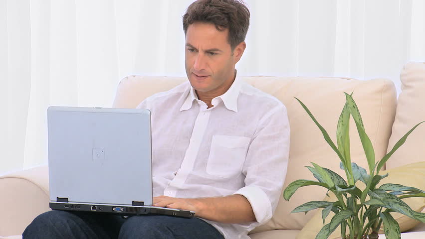 Annoyed man on his computer