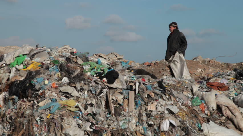woman working in the landfill