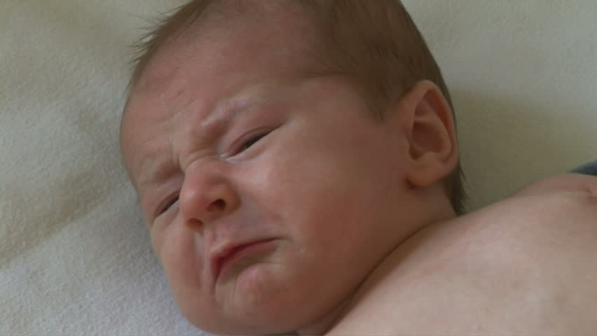 Newborn baby unhappy and crying