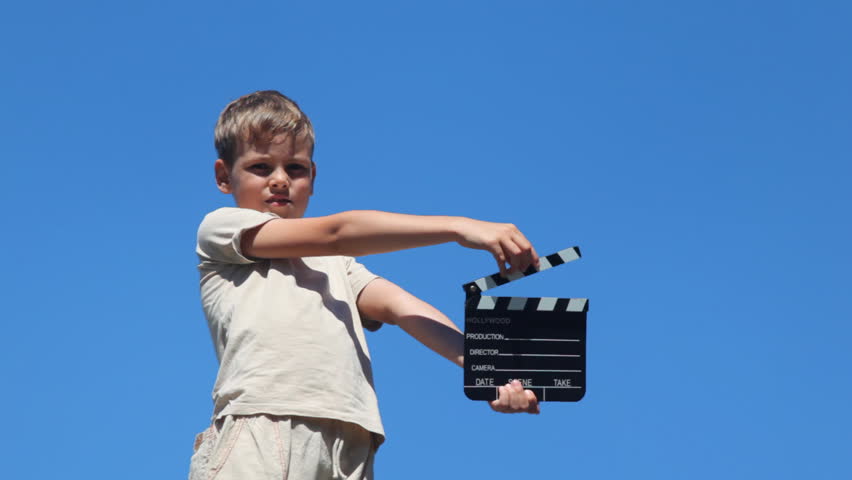 boy with clapperboard