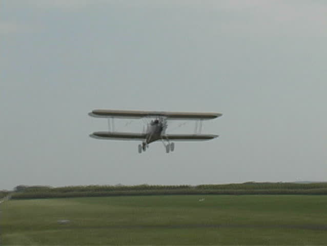 Stearman flies overhead