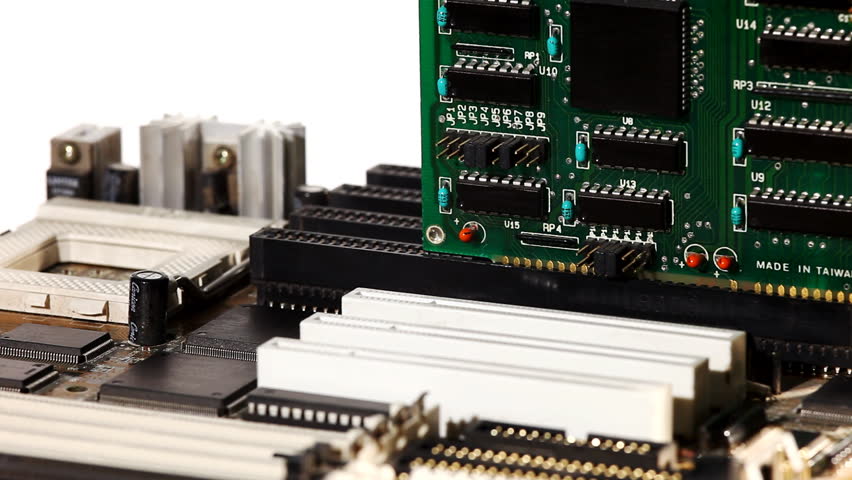 computer main board with slot and expansion card