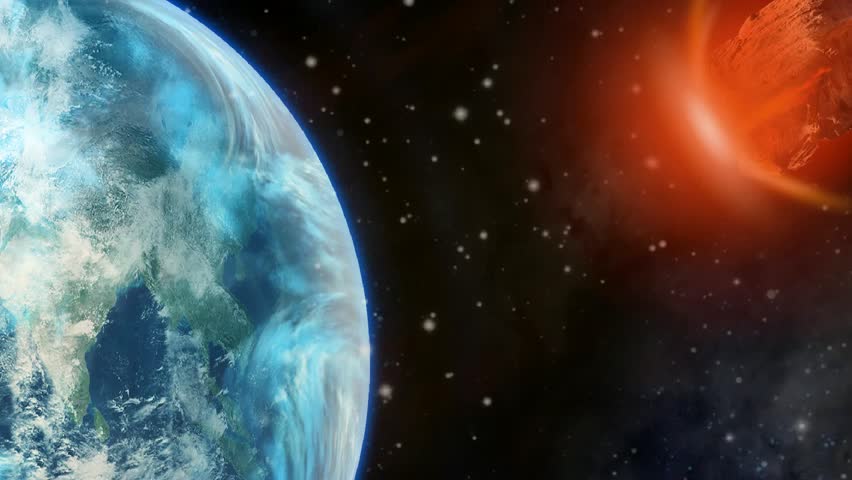 Asteroid with tail of fire