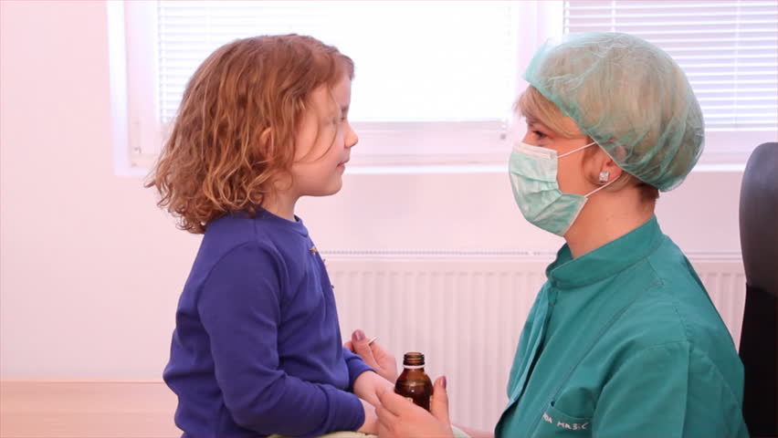 little girl refuses to take medicine