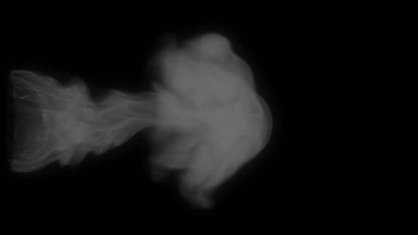 Abstract lilac smoke or gas stream, slow motion. Alpha channel is included