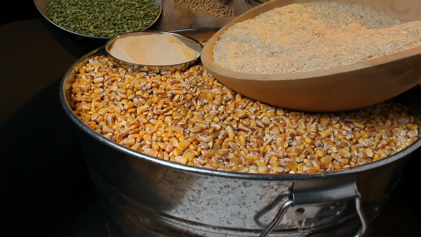 Flyover of a group of agricultural commodities, including rice, corn, sugar, wheat and soybeans