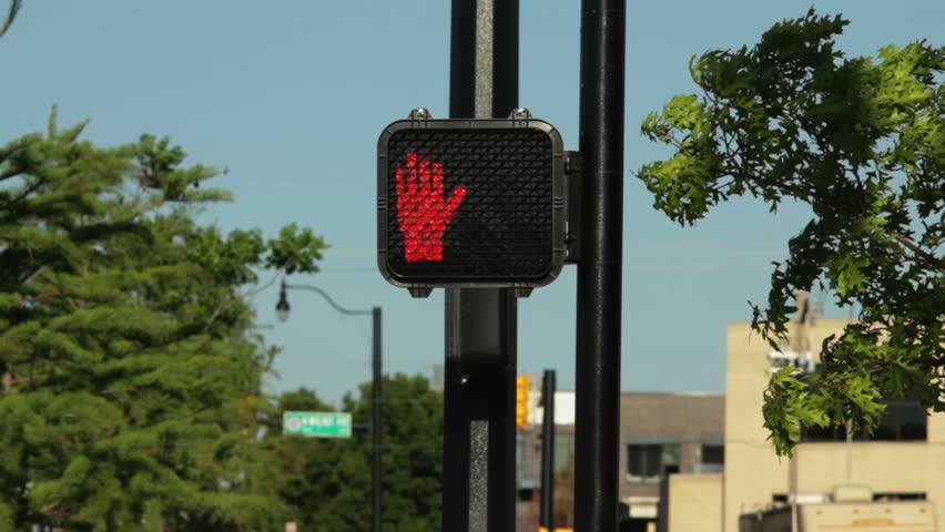 Close up of crosswalk countdown.