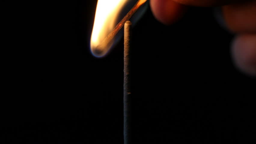 Sparkler burning down, macro shot 