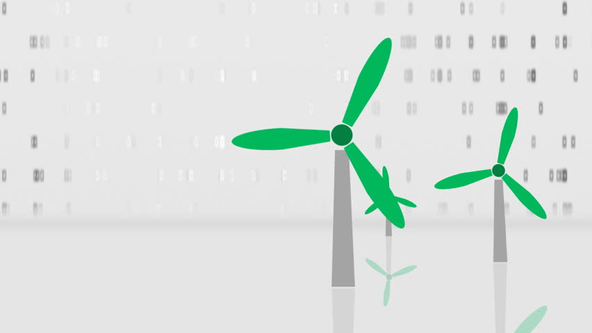 Wind turbine on white background