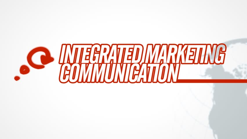 Integrated Marketing Communication video illustration on white in HD (1920x1080 pixels, 20 sec) 