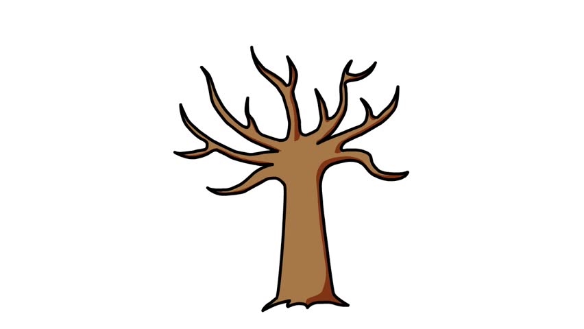 Cartoon tree seasons animation