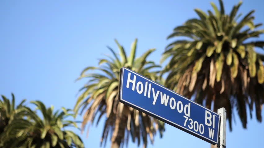Street sign for Hollywood boulevard