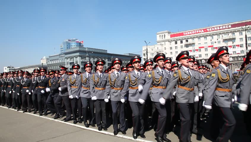 CHELABINSK, RUSSIA - MAY 9: Military parade in honor of 66th anniversary of Victory in Great Patriotic War, 9 May 2011 on Lenin Square in Chelyabinsk, Russia.
