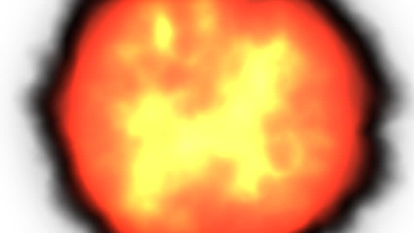Hot fireball explosion with a white background (1080/30p)