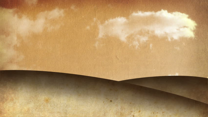 Growing tree on a hill, sepia background with clouds (HQ 1080P) 