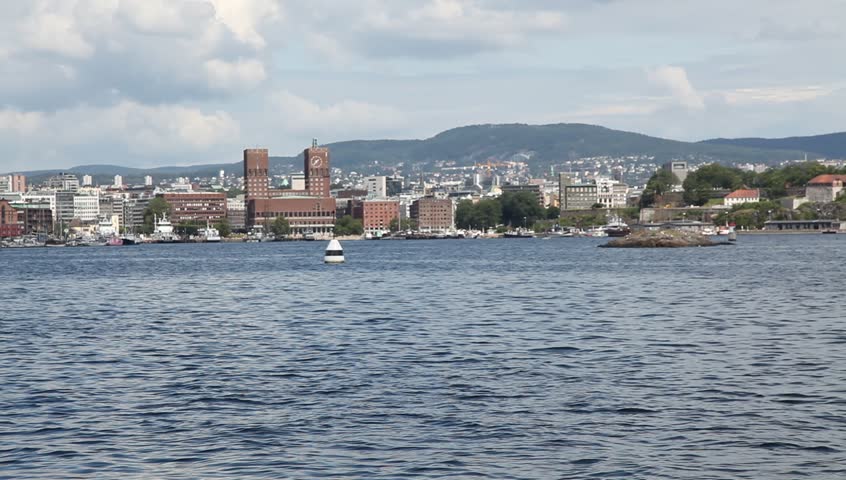 Oslo city hall (Radhuset) from sea.