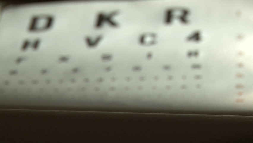 Eye test and eyeglasses. Shallow depth of field.