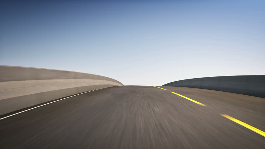 An 18 wheeler Semi-Truck speeding on highway
