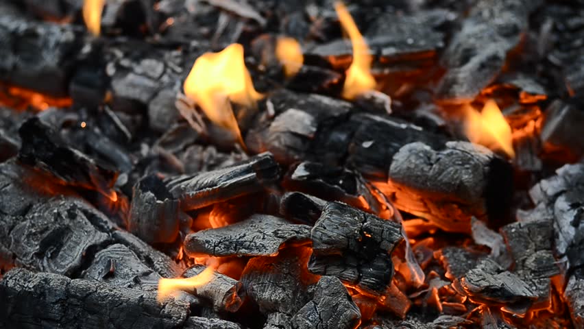 Burning charcoals