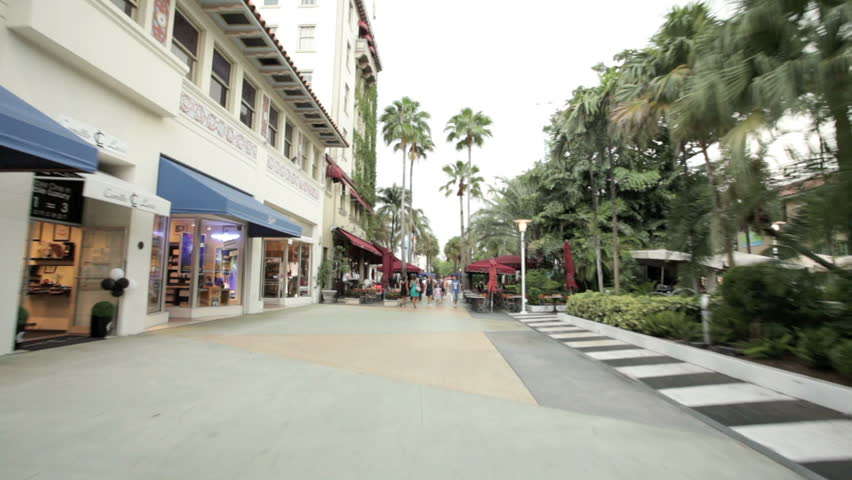 MIAMI BEACH, FLORIDA - SEPT 10: Rollerblading POV, riding along open-air promenade of Lincoln Road, a pedestrian road running east-west between 16th Street and 17th Street, July 24, 2011, Miami Beach, Florida, United States.