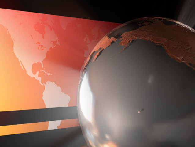 looping animation of a reflective stylized globe