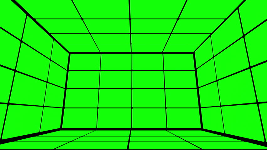 Green screen box design. You can use your custom footage replacing the green areas by using chroma key. Green is pure green so it's a one click keying.