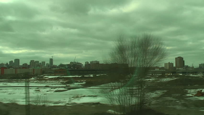 A view of the city from afar, slowly zooming in creating a very intresting effect.