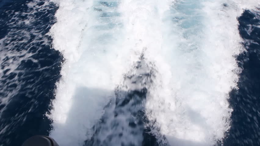 Caribbean wake. Wake from a twin engine dive boat. Dominican Republic. 
