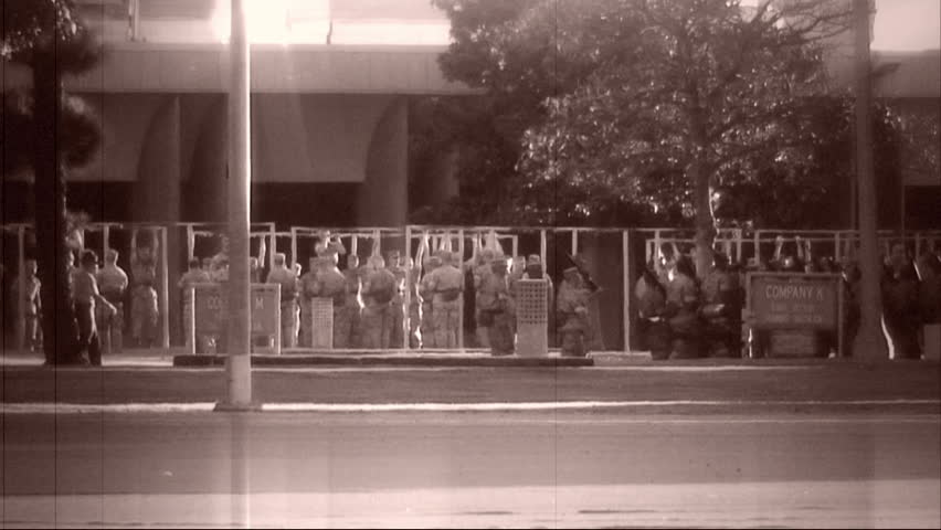 Archival shot of Marines doing pull-ups