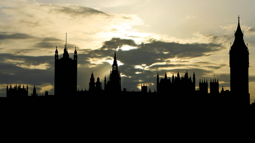 Famous Big Ben, or the Clock Tower,  in London, with the view on Palace of Westminster, also known as the Houses of Parliament, and the Westminster Bridge.