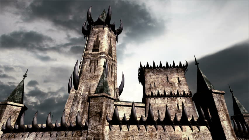 Fantasy Castle Clouds Timelapse 3D render composited with real clouds timelapse.