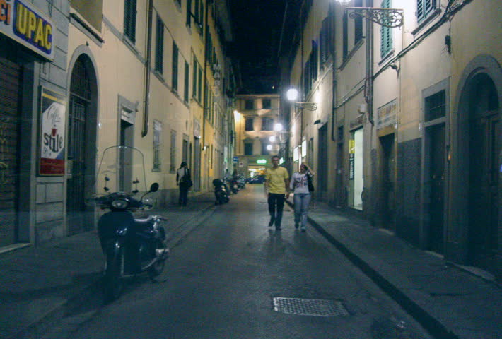 Night time montage of Florence, Italy