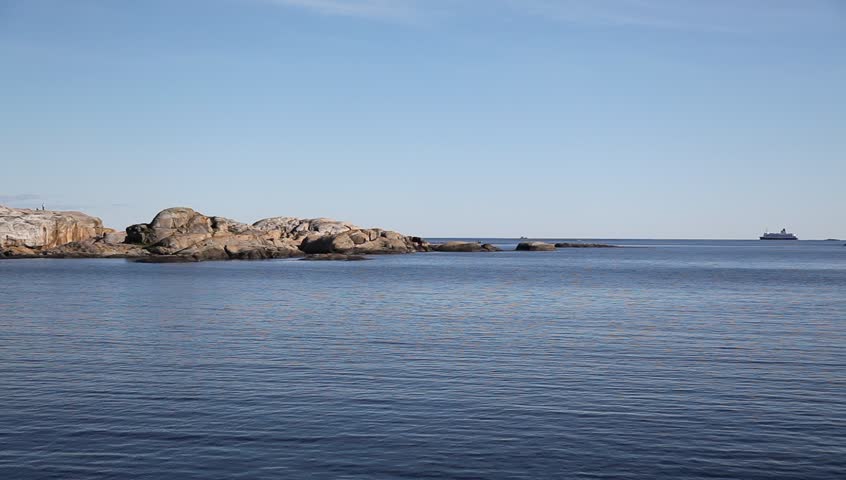 Boat and rocky coast at Verdens Ende, Norway - Full HD