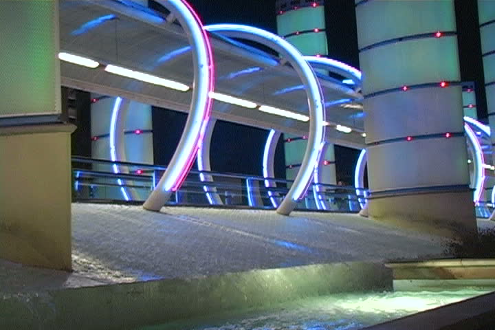 A futuristic entry way into  a building.