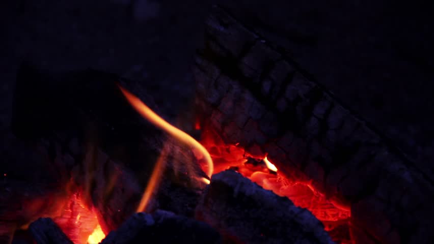 Flames from a wood fire dance across the screen in this loop shot in 1920x1080p HD widescreen.