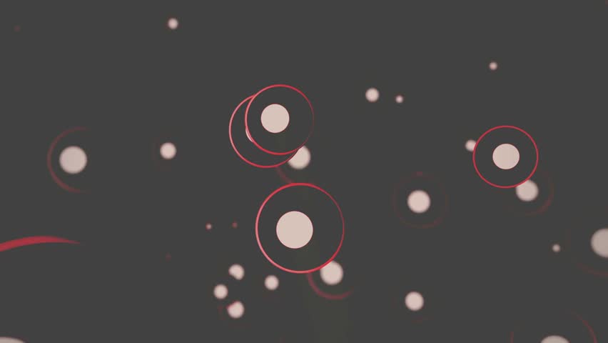Cartoon Abstract Circles and Dots - Red Muted