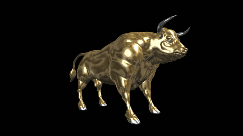 Golden Bull Ox Taurus Aggressive Running Loop Right Side Angle