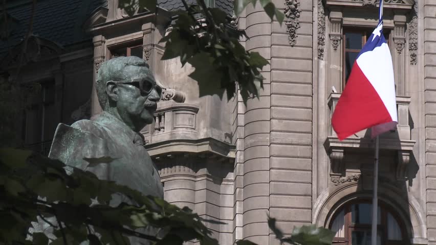 A statue of Salvador Allende near La Moneda in Santiago, Chile.