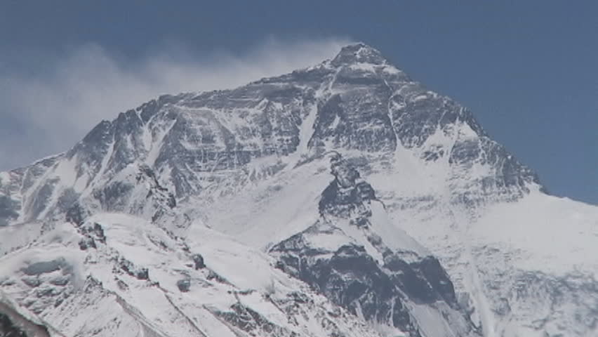 Clouds blowing off the North Face of Mt. Everest