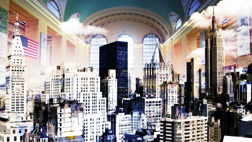 NEW YORK - OCTOBER 4: (Stylized image sequence) Iconic skylines on October 4, 2011 in New York. 
