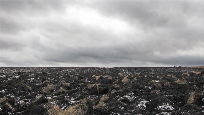 First Snow in plowed field