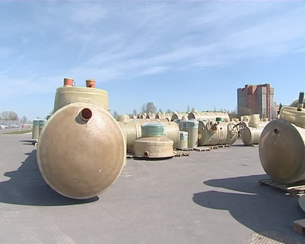 Equipment used in wastewater cleaning. Devices timbering underground factory. Protection of the environment. 
