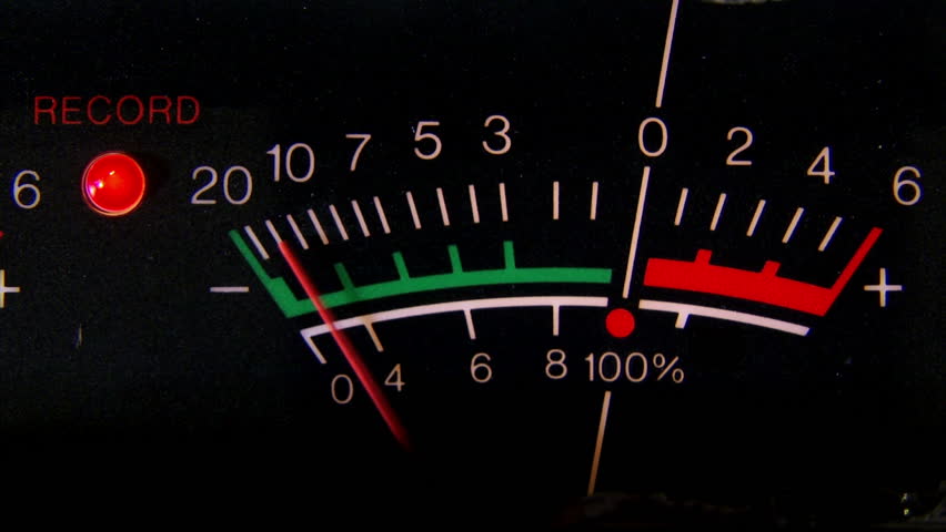 Volume Unit VU meter, closeup