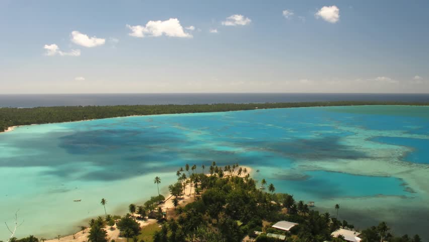 Time Lapse Clouds over beautiful Maupiti Lagoon, French Polynesia 