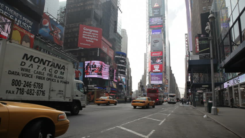 NEW YORK - AUGUST  11: Foot and vehicle traffic in Times Square on November 11, 2011 in New York. 
