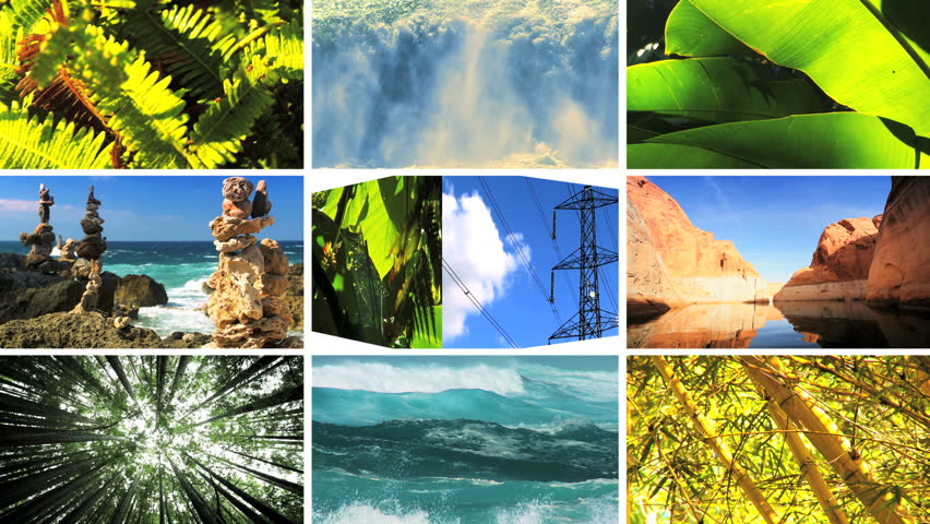 Montage Contrasting Effect of Clean Power & Fossil Fuel Pollution