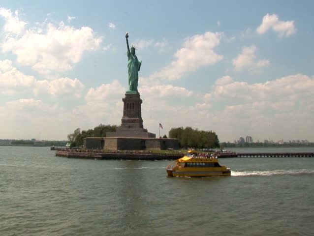 Statue of Liberty New York and Boat