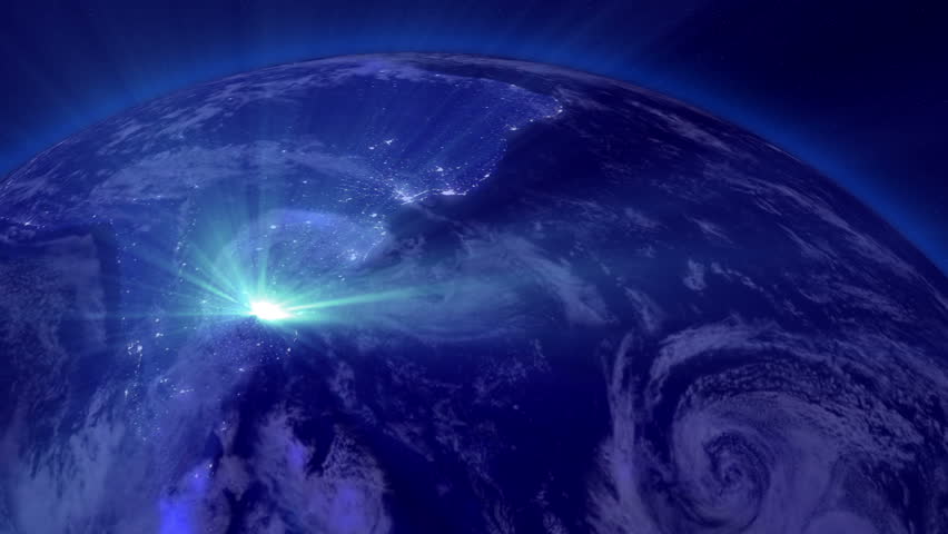Earth from Space Lightstreaks over South America view from outer space Satellite point of view