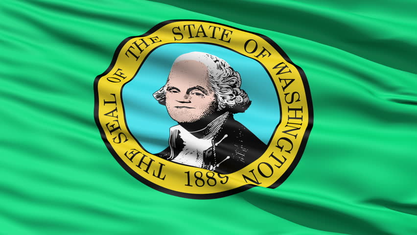 Waving Flag Of StateWaving Flag Of State Of Washington, America, with the official seal depicting George Washington in the centre. Of Washington